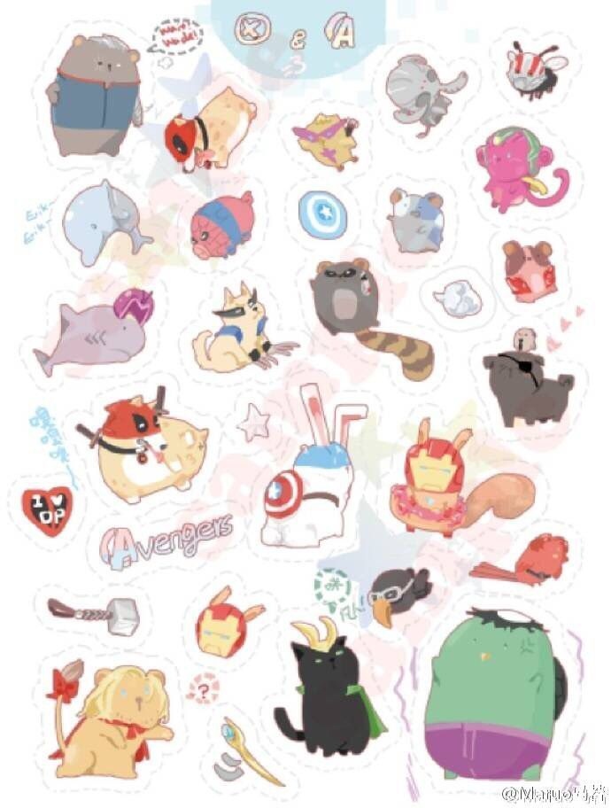 Marvel動物園滴膠貼紙