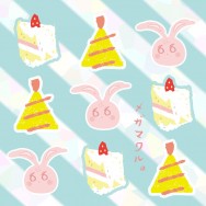 生日兔壓克力徽章(釘)三枚組