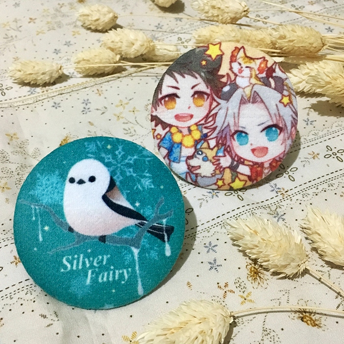 山獄&amp;銀喉長尾山雀 絨毛布徽章