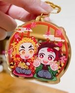 鬼滅之刃 寅年煉炭鏡面吊飾
