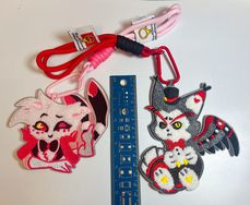 Hazbin Hotel 地獄旅館 毛巾刺繡片 鑰匙圈 （Husk & Angel款）