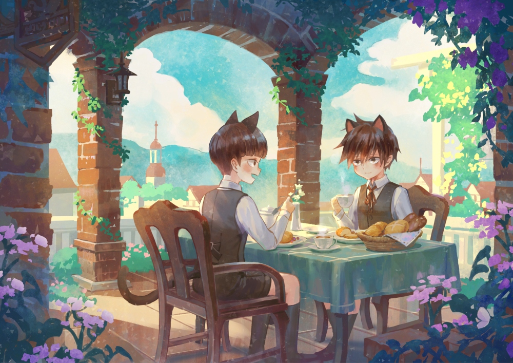 【靈能】貓兄弟的早餐 明信片