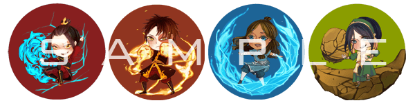 降世神通系列胸章 Azula、Zuko、Katara、Toph(買兩款送特典)