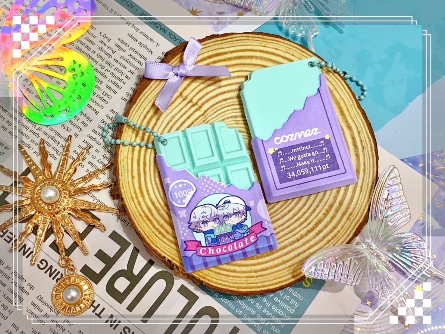 【COZMEZ】雙子薄荷巧克力吊飾