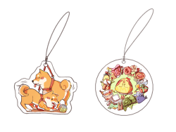 柴犬&小雞透明壓克力吊飾