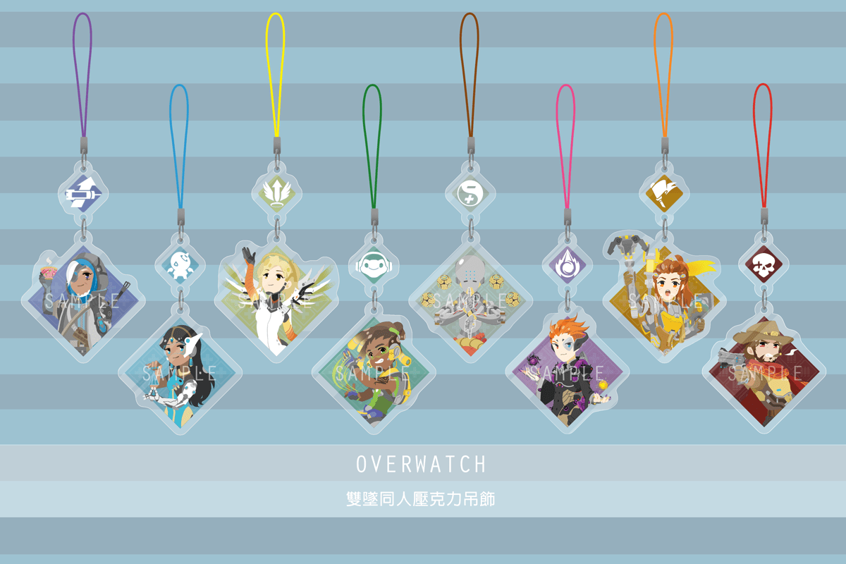 overwatch-鬥陣特攻英雄雙墜壓克力吊飾