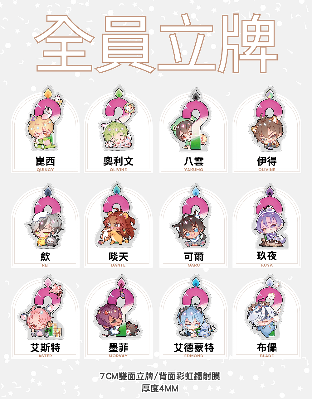 【新世界狂歡】寶包慶生立牌(雙面+底座不同圖)