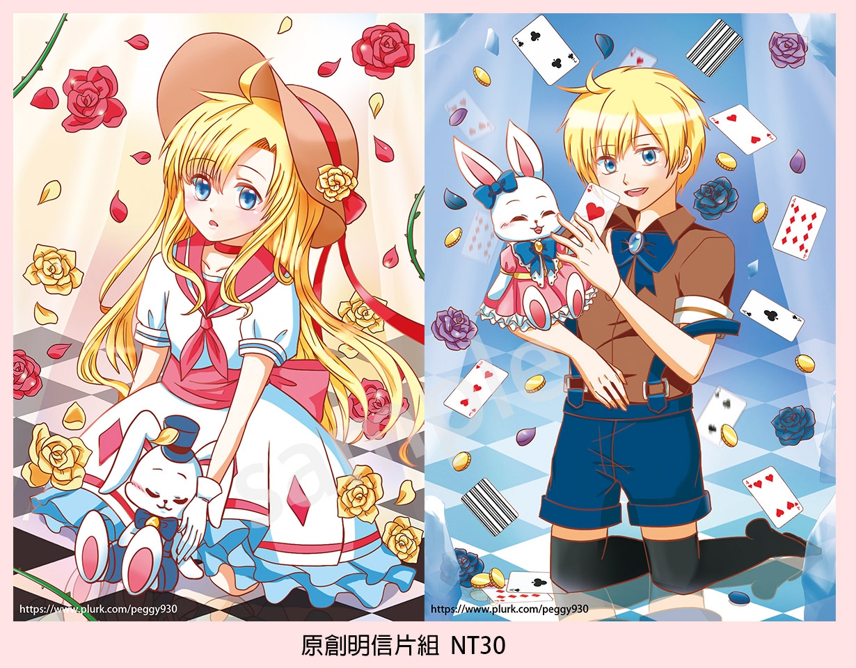 原創Rose&amp;Rabbit明信片組