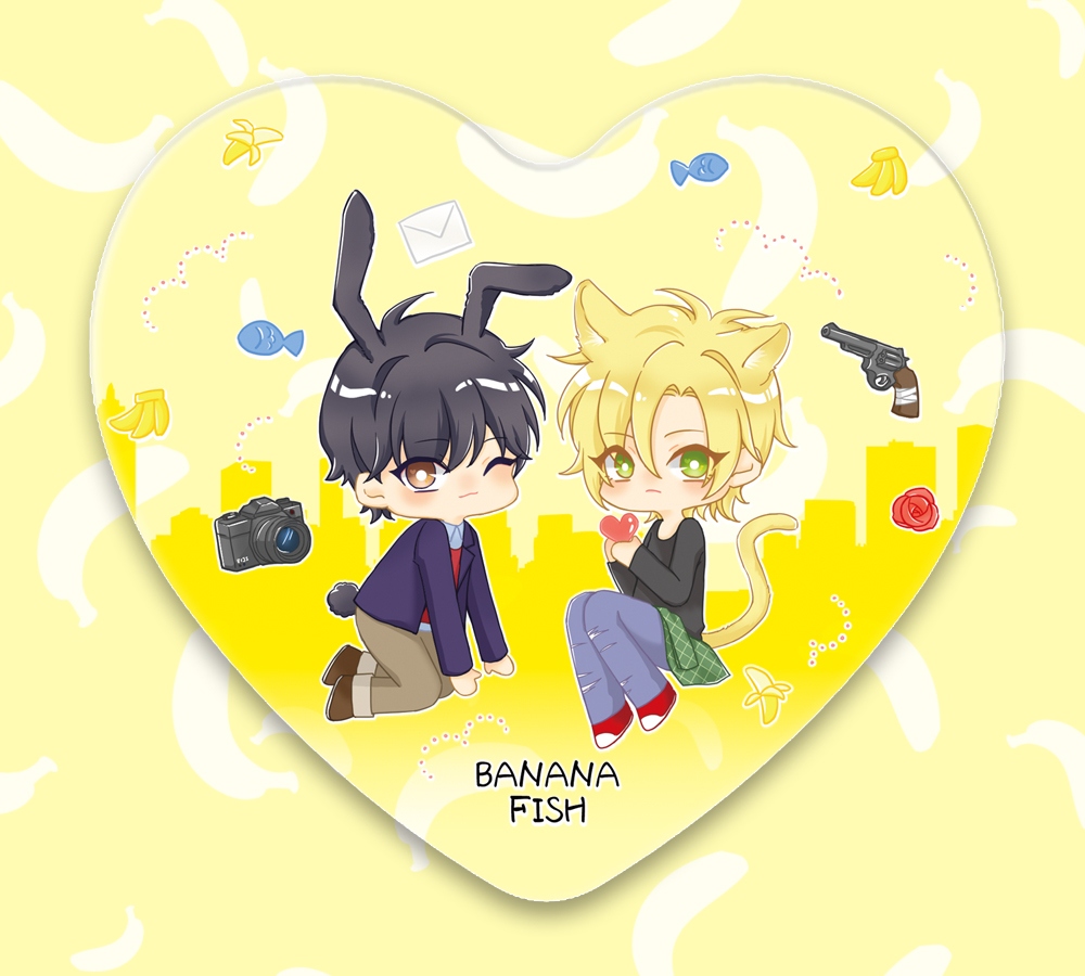 《BananaFish》亞修英二貓兔愛心透明卡（可購買或無料交換）